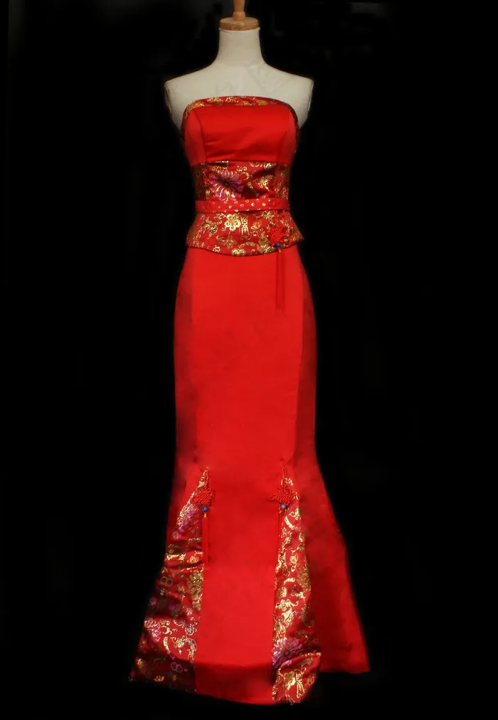 红色新娘旗袍礼服图片