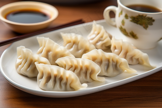 蒸饺饺子美食摄影图