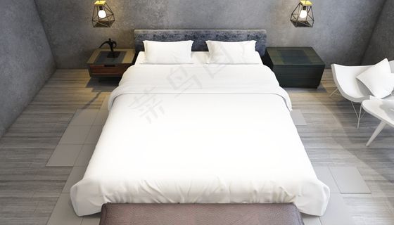 卧室床上用品被单床单枕头展示样机模板