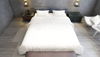 卧室床上用品被单床单枕头展示样机模板