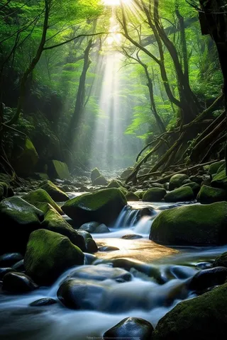 热带雨林丛林大自然风光摄影图