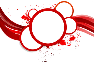 红色丝带圆形框