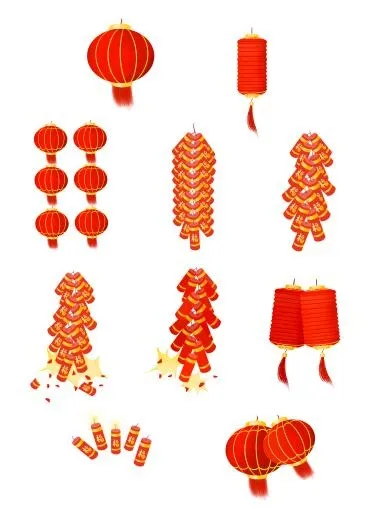 喜庆灯笼鞭炮(3072x4107)psd模版下载