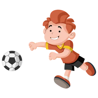卡通踢足球