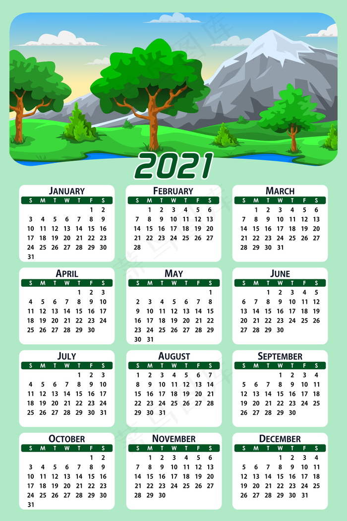 2021年年历图片