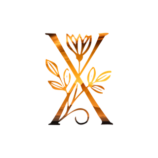 字母X金黄色插画海报