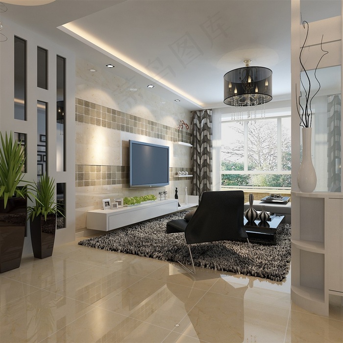 后现代主义客厅效果图