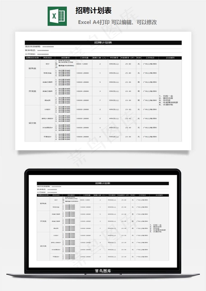 招聘计划表
