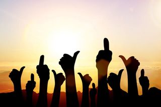 大姆指剪影商务摄影高清图片