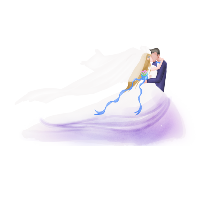 婚纱卡通人物婚礼白纱结婚婚纱摄影手绘