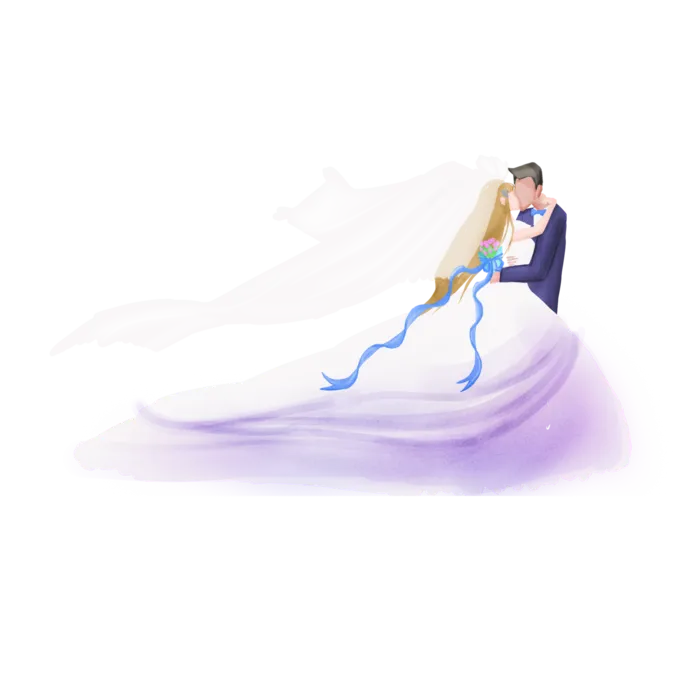 婚纱卡通人物婚礼白纱结婚婚纱摄影手绘