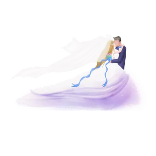 婚纱卡通人物婚礼白纱结婚婚纱摄影手绘