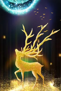 金鹿月亮美丽玄关