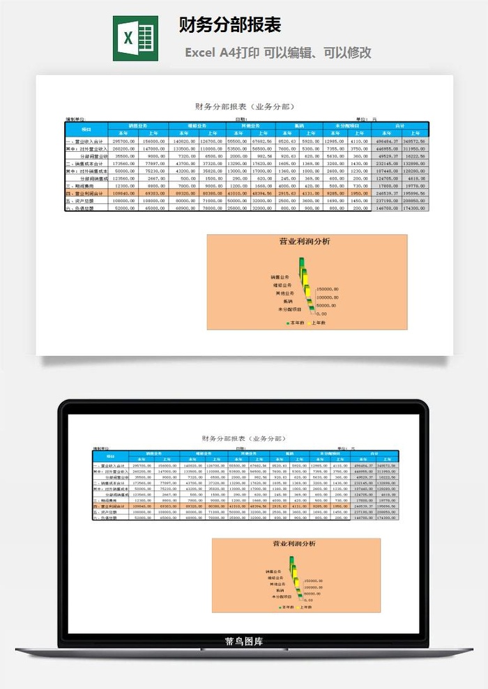 财务分部报表excel模板