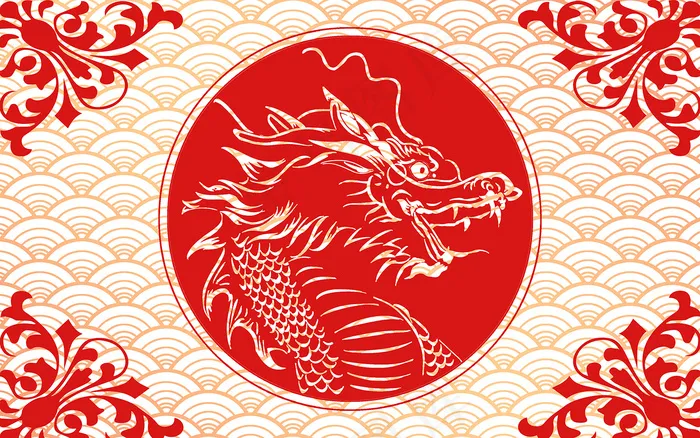 中国风古风国潮祥云旭日背景psd模版下载