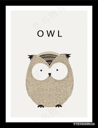 猫头鹰矢量艺术插画