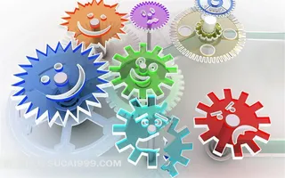 笑脸3D齿轮壁纸素材