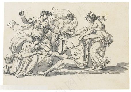 大卫手绘风流男士装饰画