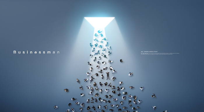 开门光芒的韩国人PSD素材