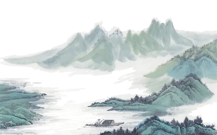山水画素材中国风水墨画素材元素中国画