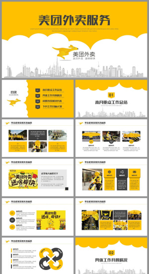 美团外卖招商外卖营销PPT预览图
