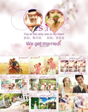 浪漫婚礼结婚快乐高兴PPT模板ppt模版预览图