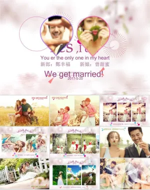 浪漫婚礼结婚快乐高兴PPT模板ppt模版预览图