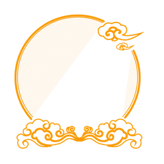 中国风中式传统祥云图案国潮古风边框云纹装饰元素PNG免抠素材图