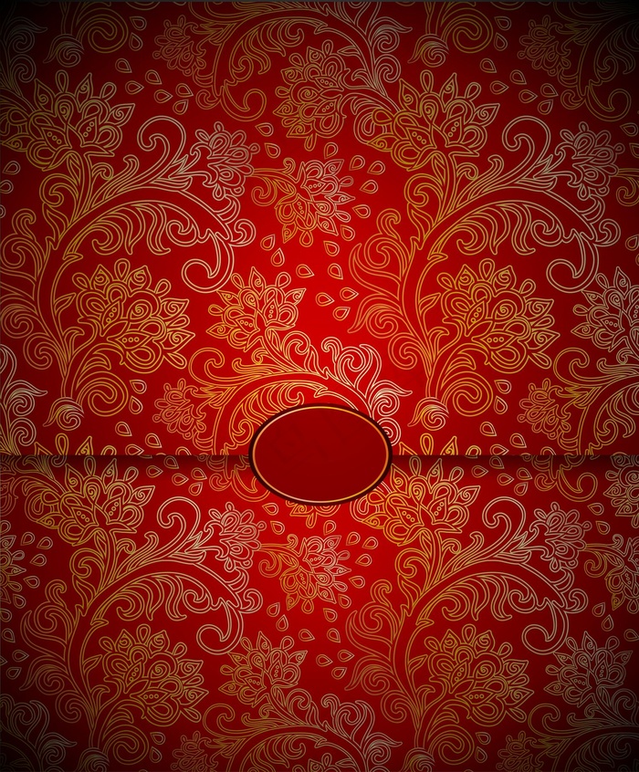红色传统花纹图片下载