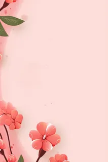 简约粉色花朵插画背景