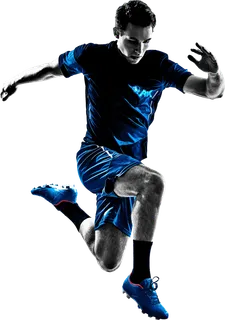 足球运动员踢球射门免抠