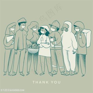 手绘戴口罩人物图片