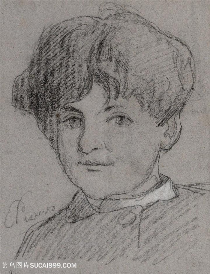 毕沙罗手绘素描男性装饰画