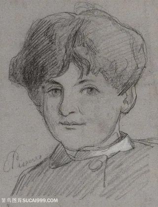 毕沙罗手绘素描男性装饰画