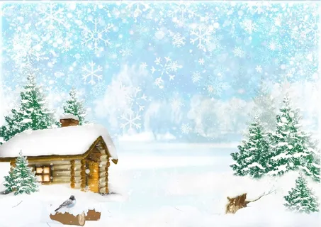 圣诞节蓝天白色风景背景墙 圣诞节蓝天白色风景背景墙