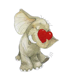 小象卡通简笔情人节