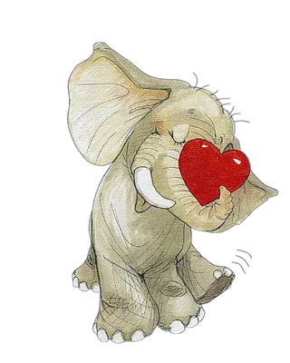 小象卡通简笔情人节