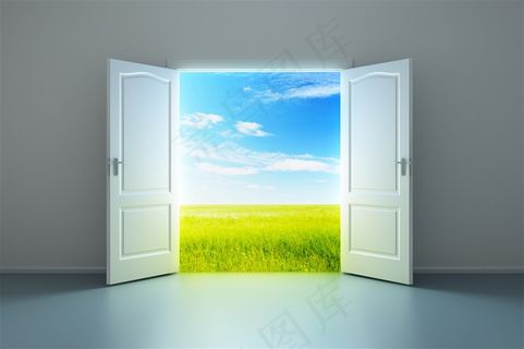 打开的门创意高清素材摄影图片家居图片