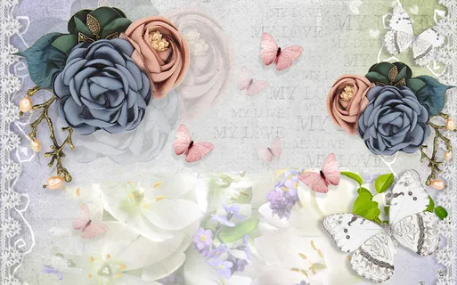 玉雕3d花卉背景