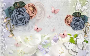 玉雕3d花卉背景