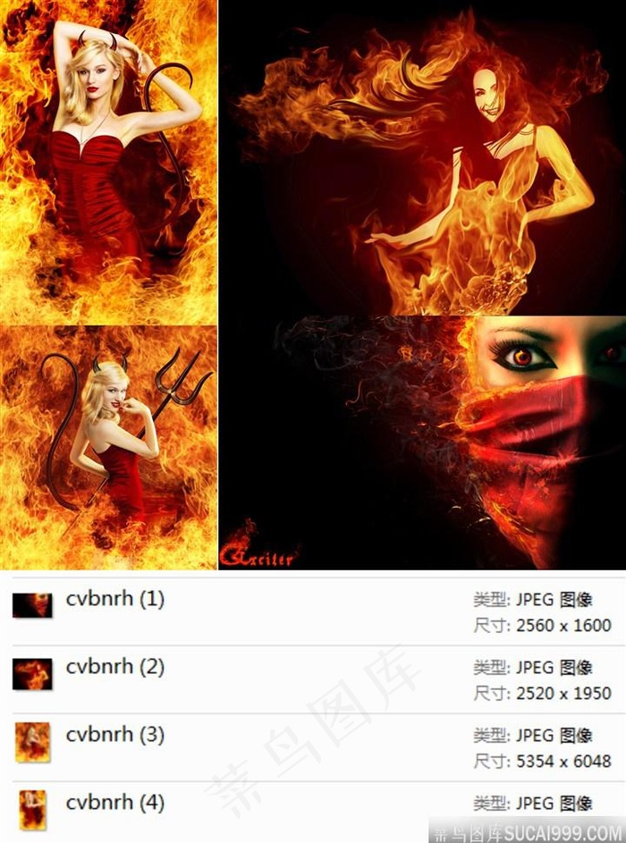 燃烧的性感女郎背景素材