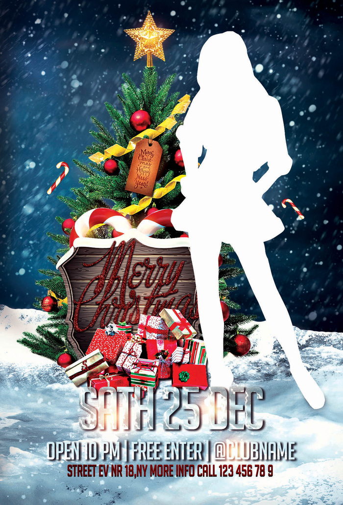 简约大气圣诞节快乐海报