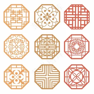 窗花剪纸 剪纸风元素 窗花剪纸 剪纸风元素