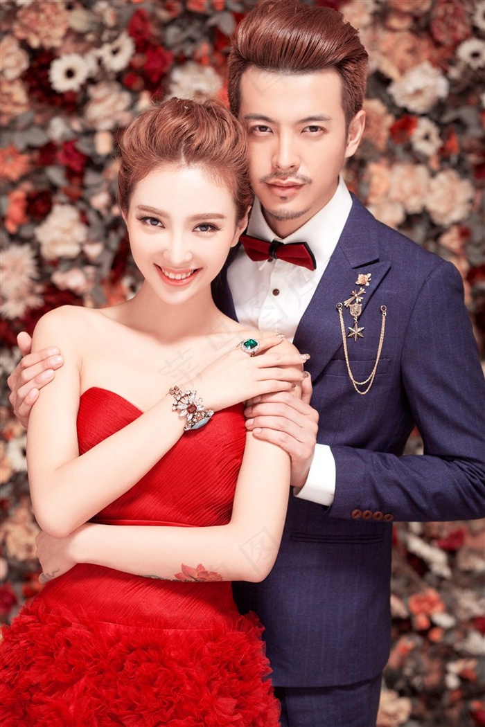 时尚幸福恋人婚纱摄影图