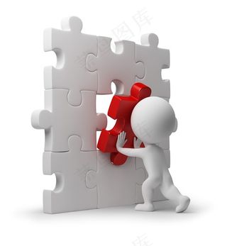 拼图的3d小人高清图片