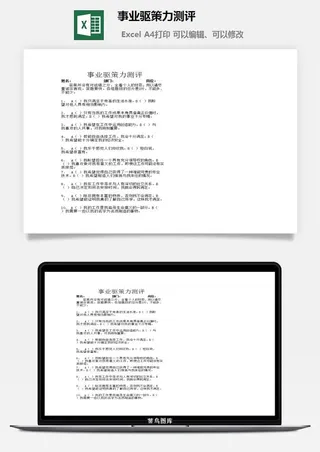 事业驱策力测评excel模板