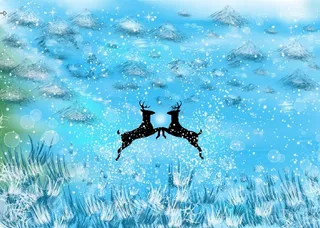 圣诞节雪花装饰风景