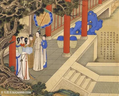 身衣练服古代贤德皇后绘画图片