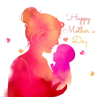 水彩粉色母亲节素材
