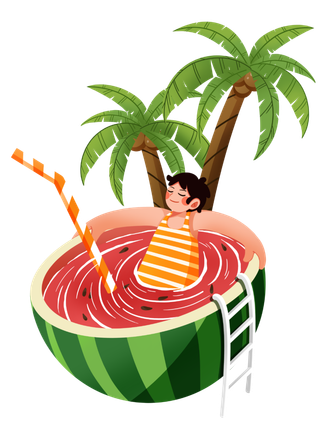 大暑节气西瓜素材